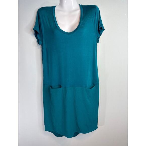 Anthropologie Dolan Left Coast Loren Mini Shift Dress Teal Pocket Casual Size XS - Picture 3 of 10